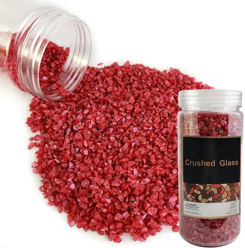 HappyFiller Fall Christmas Decoration Broken Crushed Glass Sand Gems Stones(1.5 Cup) for Vases Fillers,Terrarium Succulent Plants Decor,Table Scatter,Resin Arts,Centerpieces,Candle Holder,1.3 LB - Image 1